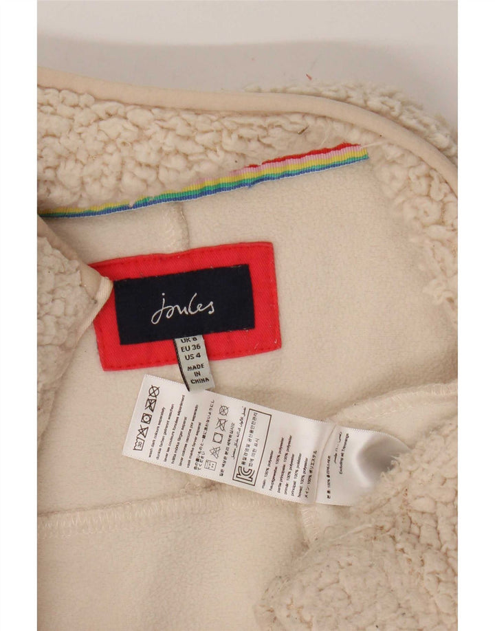 Joules Dame Oversized Zip Neck Fleece Jumper UK 8 Small Beige Polyester