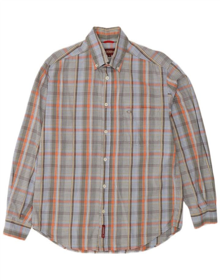 CARRERA herreskjorte lille blå ternet bomuld