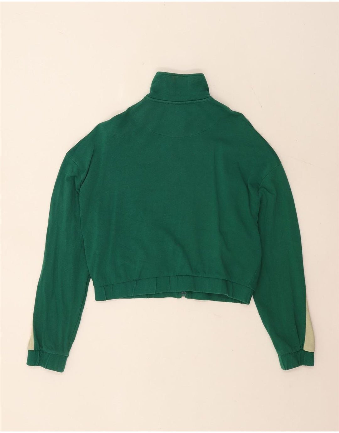 Zara Womens Crop træningsdragt topjakke UK 10 Small Green Colourblock
