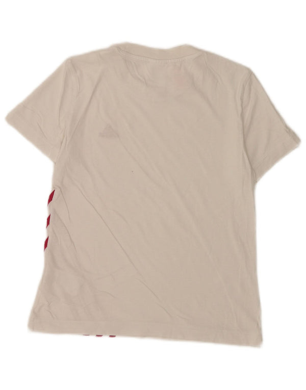Adidas Boys T-Shirt Top 11-12 år Hvid Bomuld