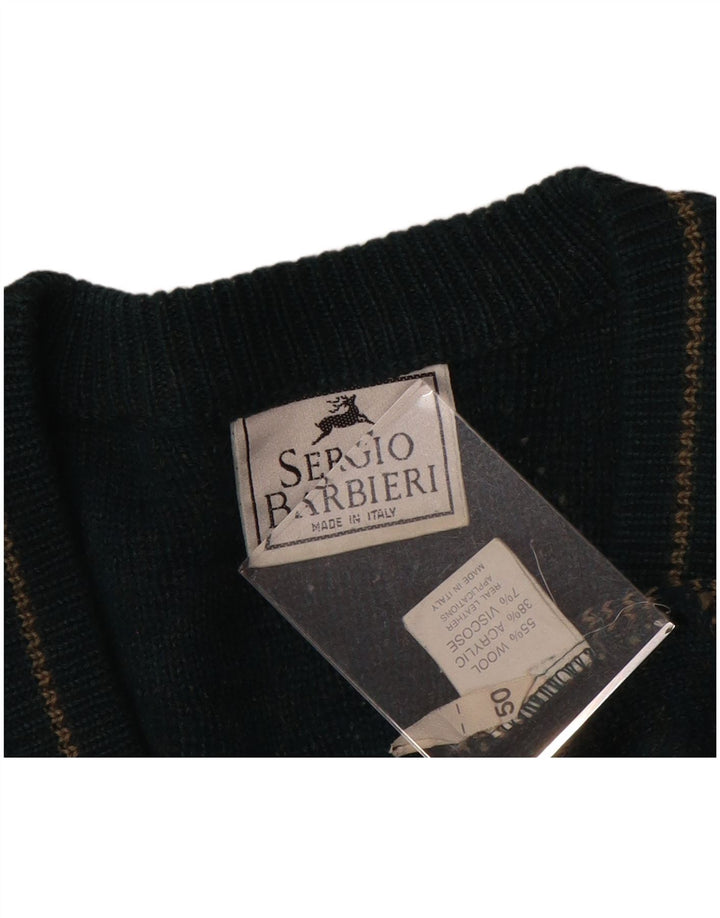 Sergio Barbieri Herre V-hals sweater IT 50 Medium Grøn