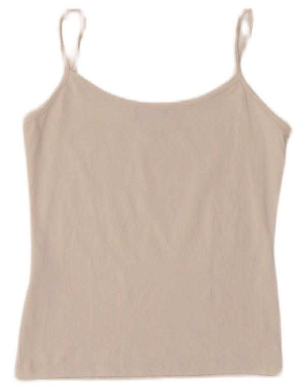 Zara Dame Cami Top UK 12 Medium Beige Nylon