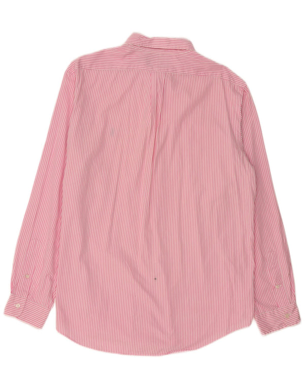 POLO RALPH LAUREN Herre Custom Fit skjorte XL Pink nålestribet bomuld