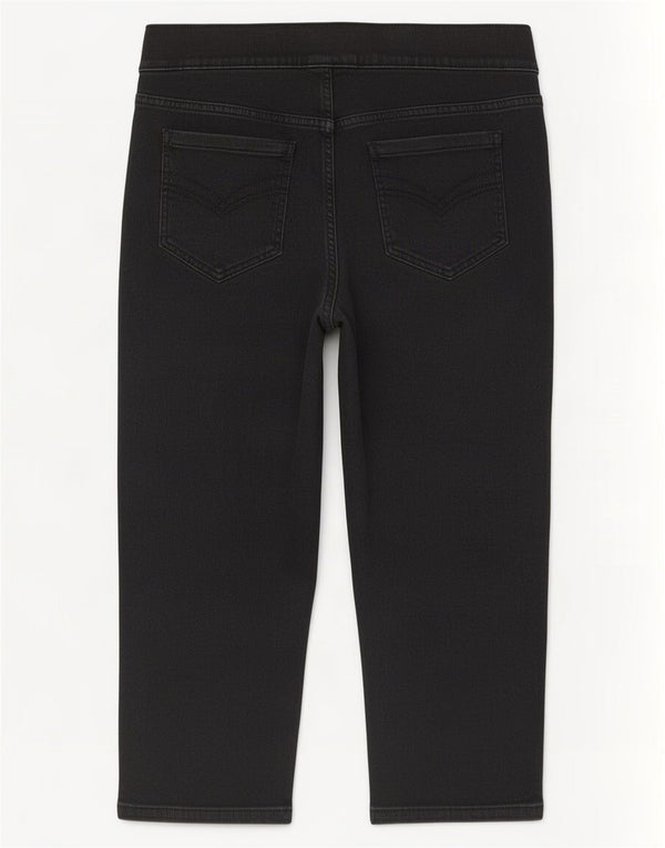 Marks & Spencer Dame Autograph Capri Jeans UK 20 2XLW40 L20 Sort Bomuld