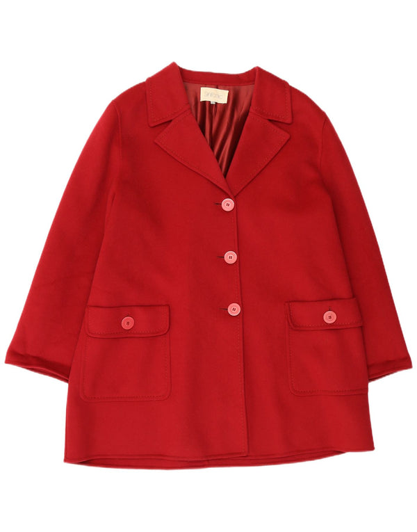 Vintage oversize overfrakke til kvinder IT 53 2XL rød uld