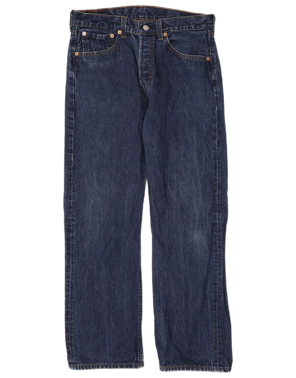LEVI'S Herre 501 Straight Jeans W32 L30 Blå Bomuld