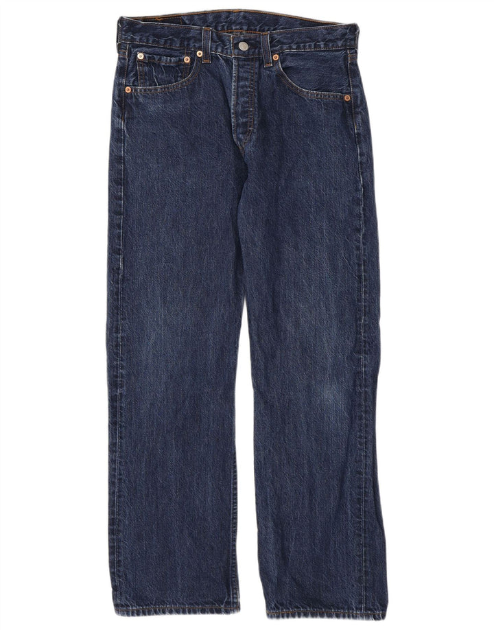 LEVI'S Herre 501 Straight Jeans W32 L30 Blå Bomuld