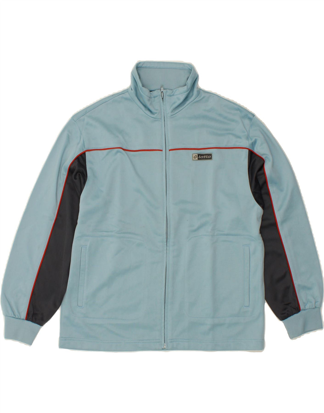 LOTTO Boys Tracksuit Top Jacket 11-12 Years Medium Blue Colourblock Vintage Lotto and Second-Hand Lotto from Messina Hembry 