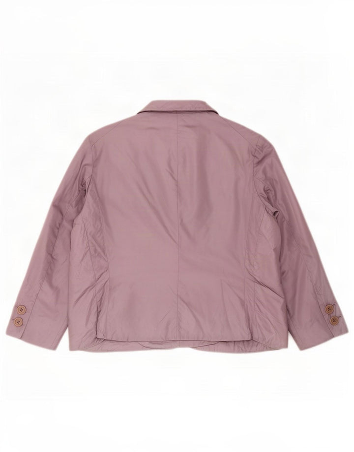 Aspesi Dame 3-knaps polstret blazerjakke UK 14 Stor lilla nylon
