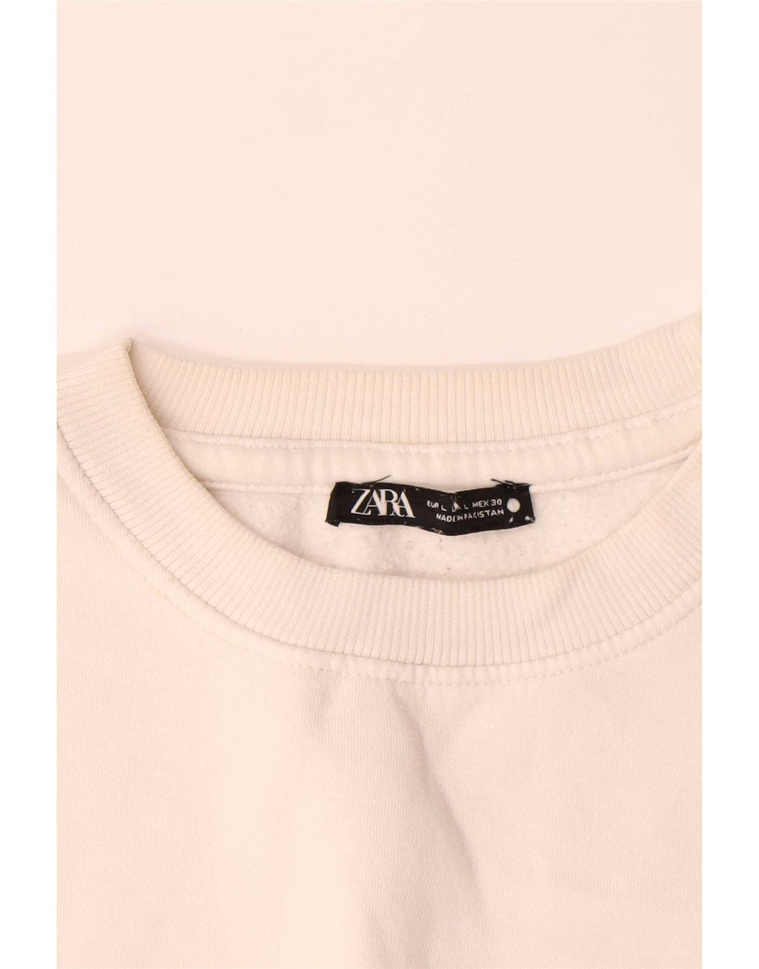 Zara Sweatshirt Jumper Large Off White Bomuld
