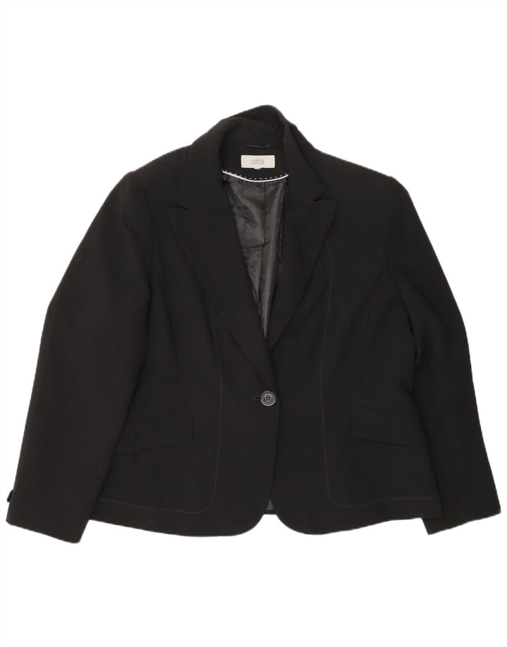 Marks & Spencer Dame 1 Knap Blazer Jacket UK 18 XL Sort