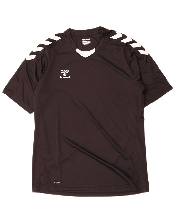 Hummel Herre Grafisk T-Shirt Top Stor Sort Colourblock Polyester