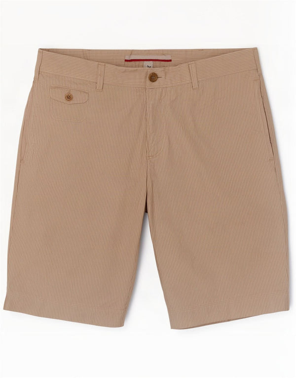 Cerruti Herre Chino Shorts W36 Stor Beige Nålestribet Bomuld