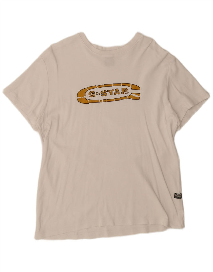 G-Star Herre Grafisk T-Shirt Top Stor Hvid