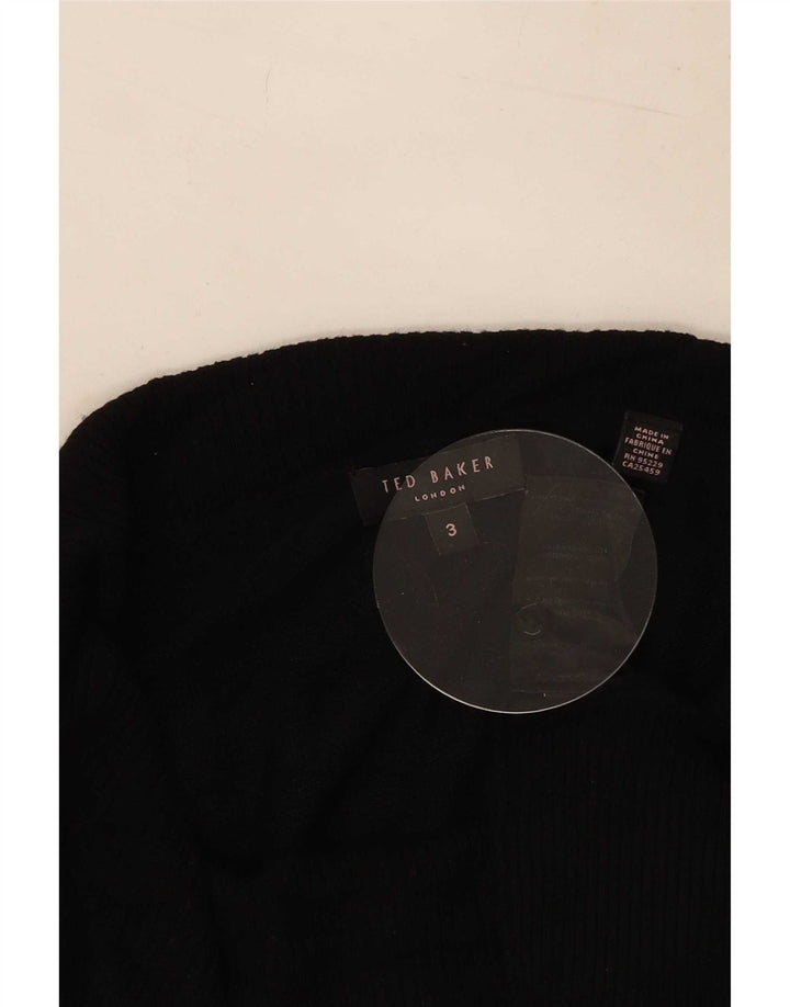 Ted Baker Dame Rullehals Sweater Størrelse 3 Medium Sort Viscose