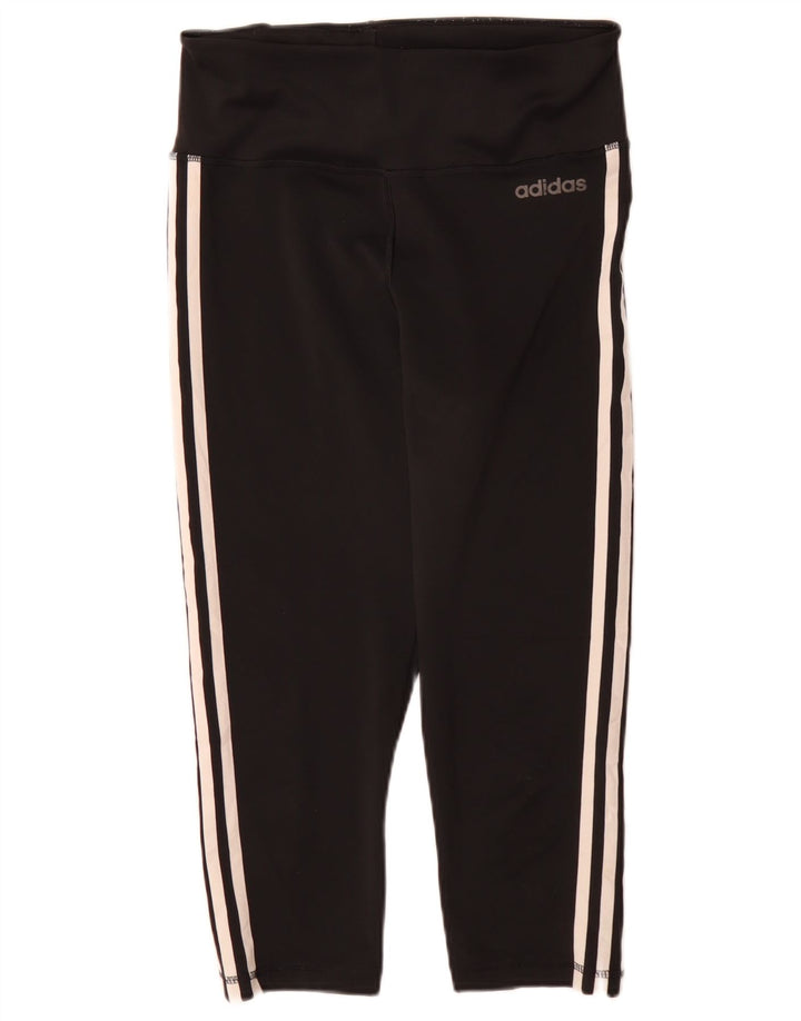 Adidas Dame Climalite Capri Leggings UK 12/14 Medium Black Polyester
