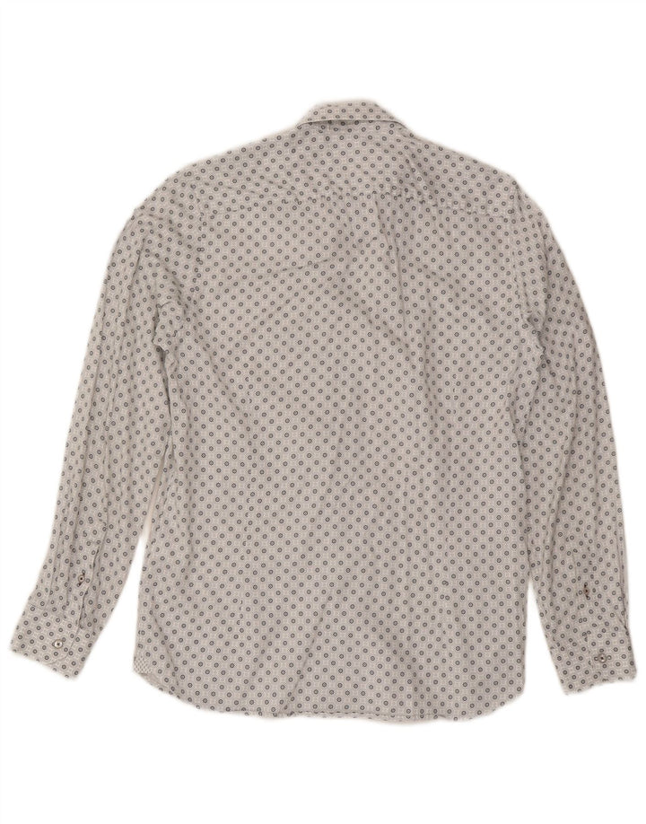 Ted Baker herreskjorte str. 3 Medium hvid geometrisk bomuld