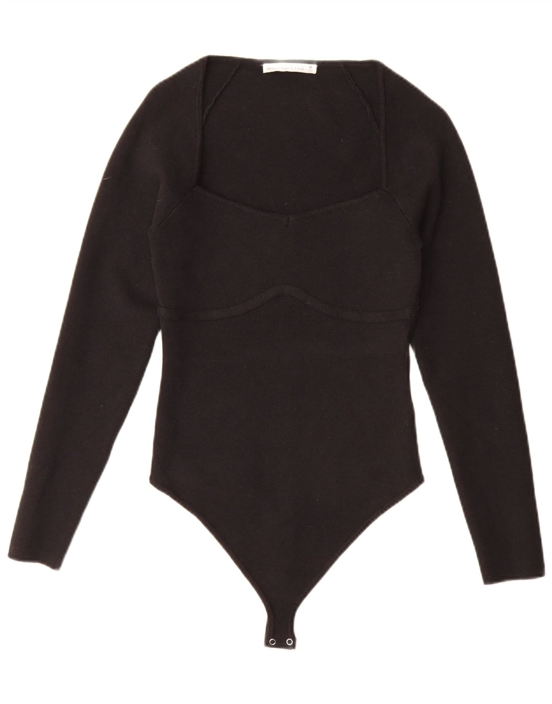 Abercrombie & Fitch Langærmet bodysuit til kvinder UK 12 Medium Sort
