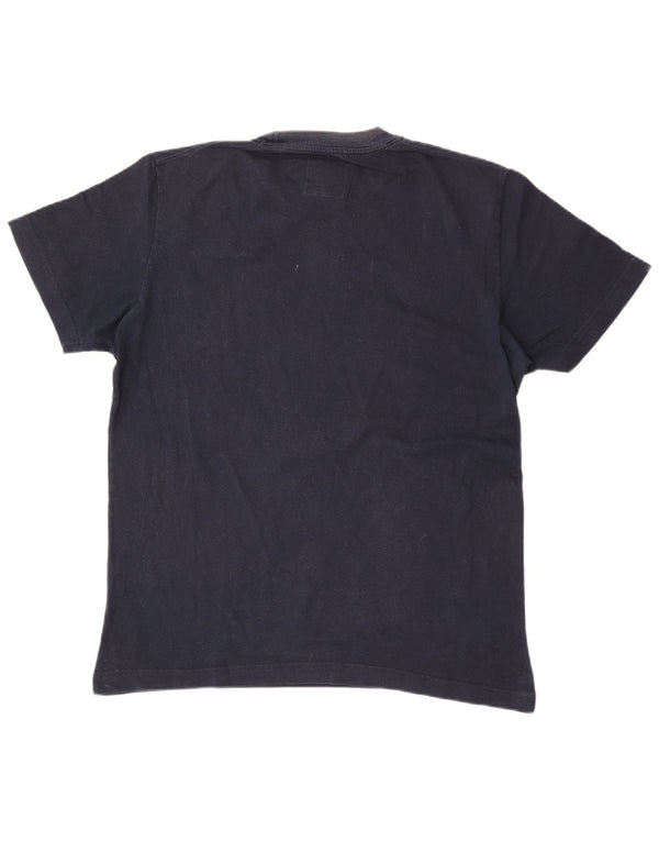 Uniform Herre grafisk T-shirt top XL marineblå bomuld