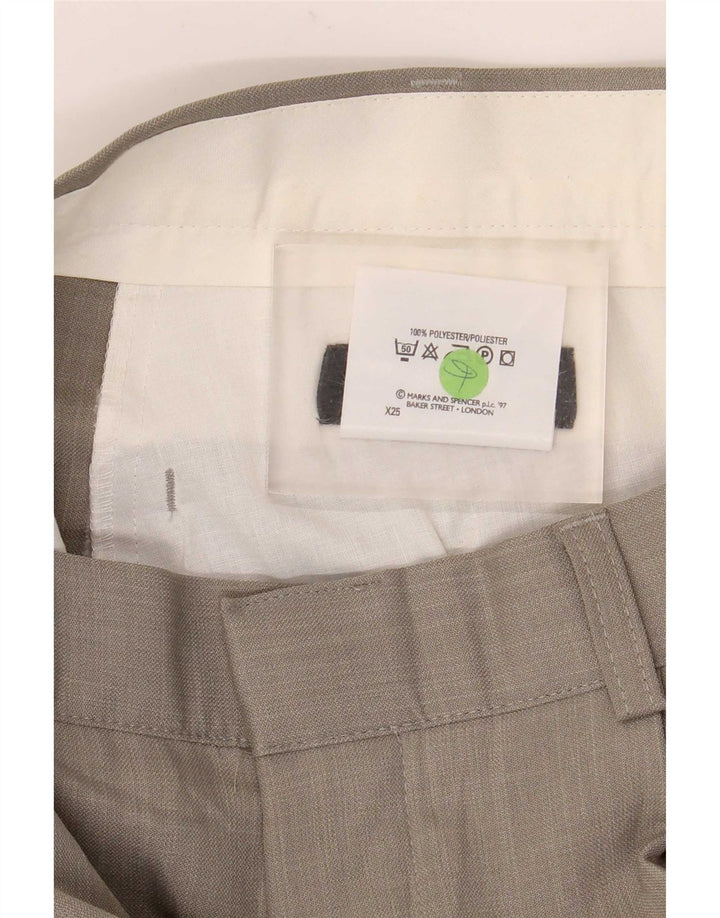 Marks & Spencer Herre Pegged Casual Bukser W34 L33 Grøn Polyester