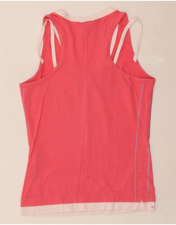 Champion Womens Performance Grafisk Vest Top UK 14 Large Pink Colourblock