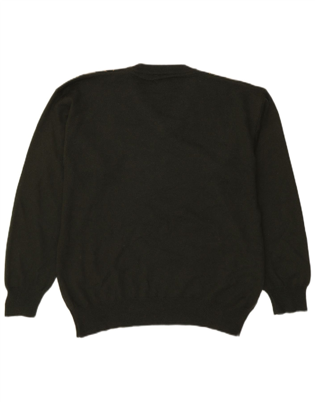 Vintage Herre V-hals sweater Medium Green Argyle/Diamond