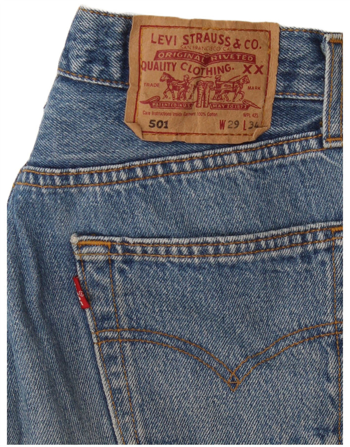 Levi's Dame 501 Straight Jeans W29 L30 Blå