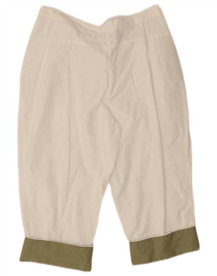 Adidas Bermuda Shorts til kvinder UK 12 Medium W28 Off White Colourblock Bomuld