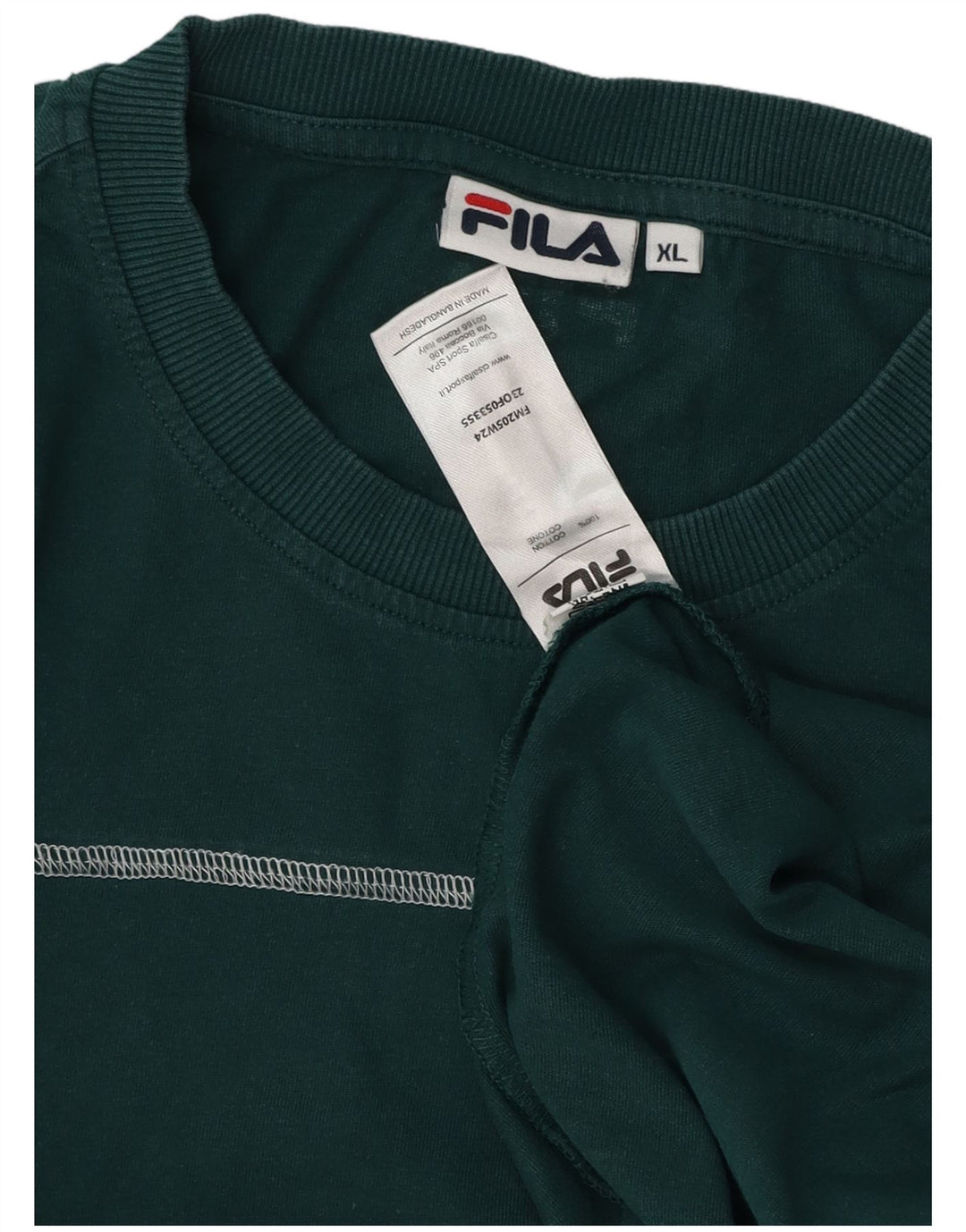 Fila Herre T-Shirt Top XL Grøn Bomuld