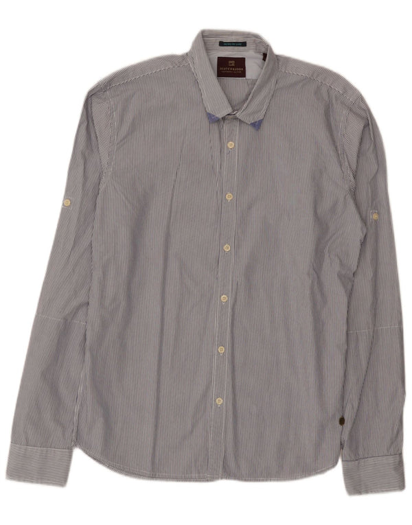 Scotch & Soda herreskjorte Medium marineblå nålestribet bomuld