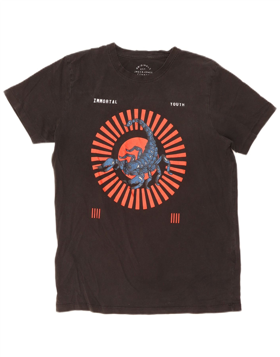 Jack & Jones Herre grafisk T-shirt Top Medium Sort Bomuld
