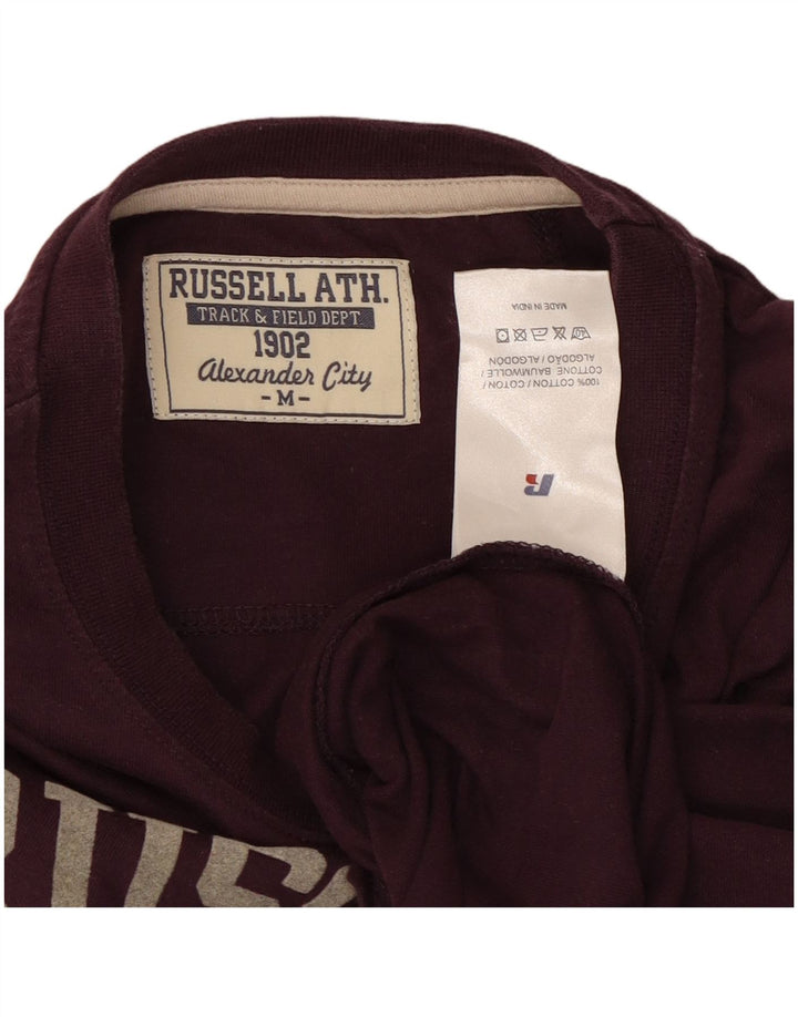RUSSELL ATHLETIC Womens Graphic Top Long Sleeve UK 14 Medium Purple