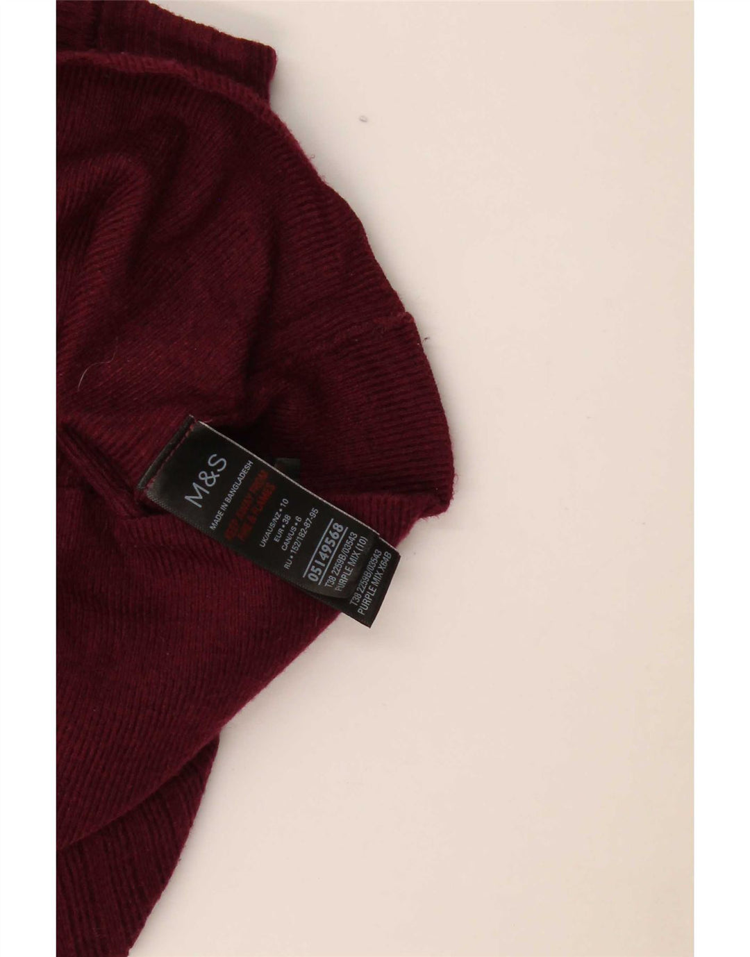 Marks & Spencer Dame Turtle Neck Jumper Sweater UK 10 Small Purple