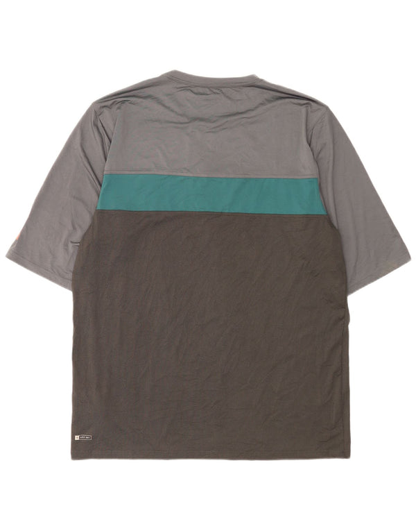RIP CURL Herre T-Shirt Top 2XL Grå Colourblock Polyester