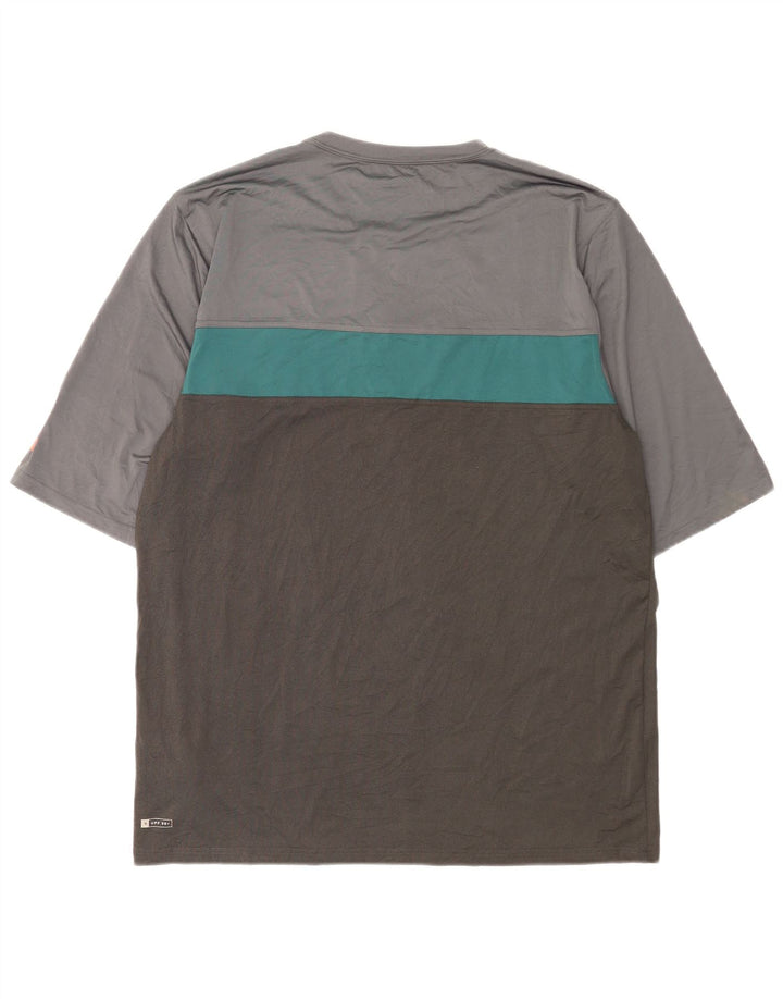 RIP CURL Herre T-Shirt Top 2XL Grå Colourblock Polyester