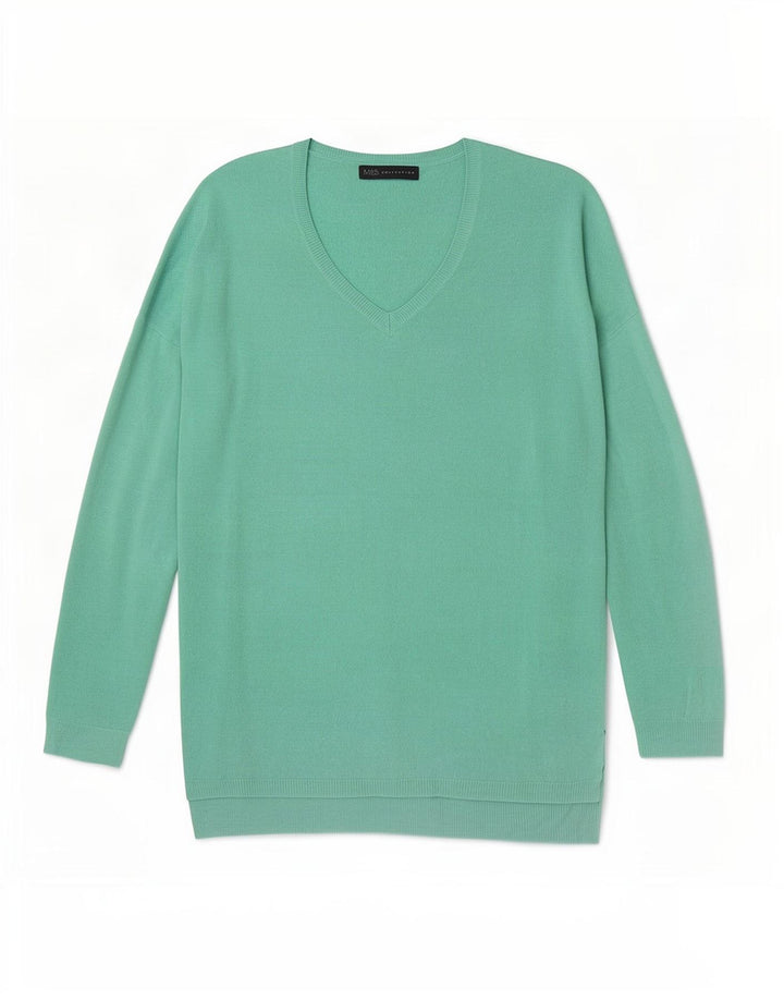 Marks & Spencer Dame Oversized V-hals sweater UK 10 Lille Grøn