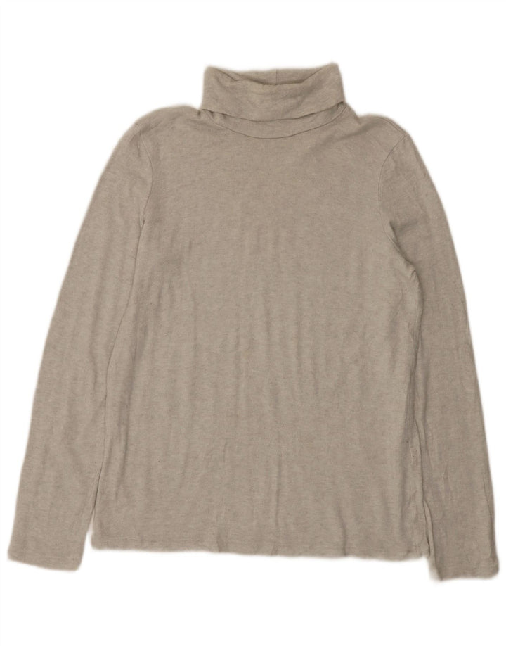 Zara Dame Top Langærmet UK 14 Stor Grå Flecked Viscose