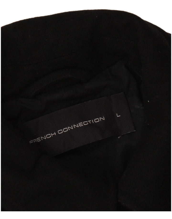 French Connection Herre Pea Coat UK 40 Large Black Wool