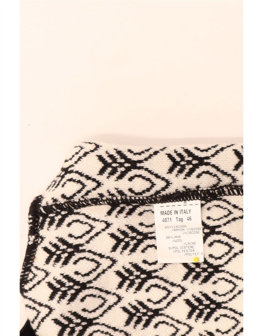 STIZZOLI Dame Longline Cardigan Sweater IT 46 Stor Hvid Geometrisk