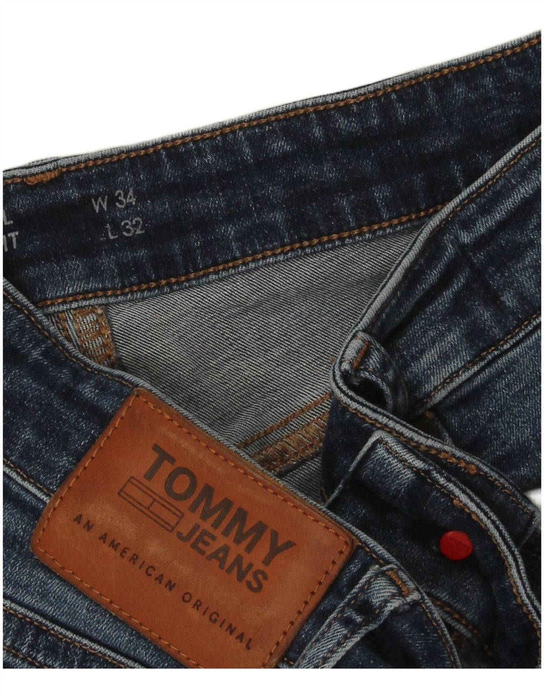 Tommy Hilfiger Herre Ryan Straight Jeans W34 L31 Marineblå Bomuld
