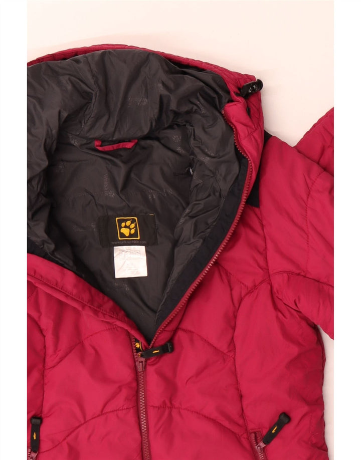 JACK WOLFSKIN Polstret hættejakke til kvinder UK 10 Small Pink Colourblock