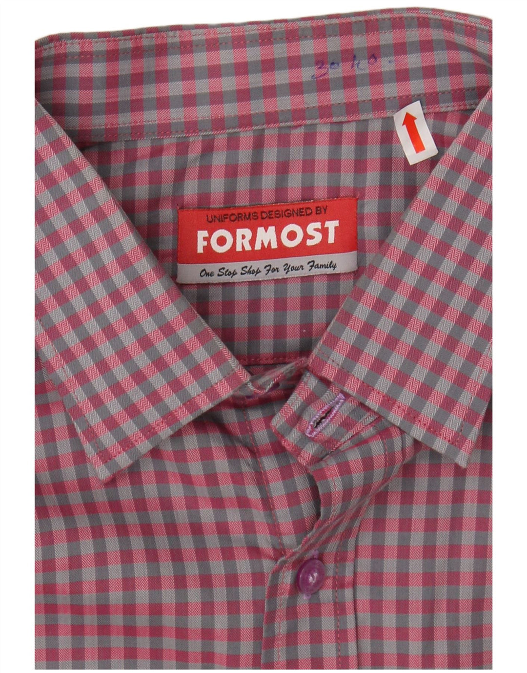 VINTAGE Mens Shirt Large Maroon Check