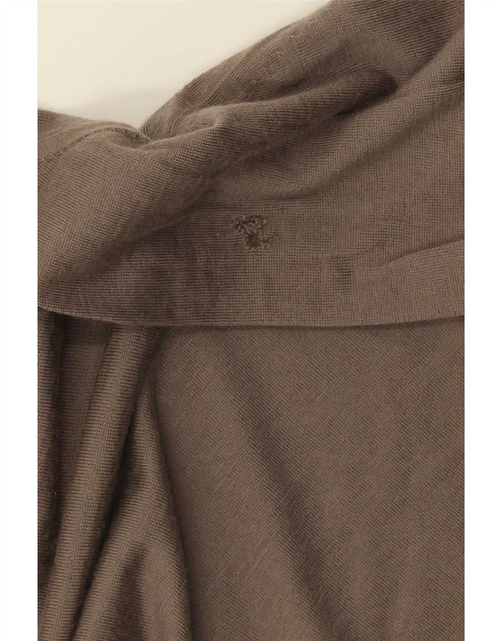 Massimo Dutti Herre Zip Neck Jumper Sweater 2XL Brun Uld