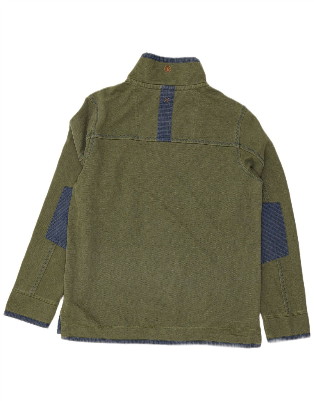 Fedt ansigt til mænd med lynlås-hals-sweatshirt Jumper Medium Grøn Colourblock Bomuld