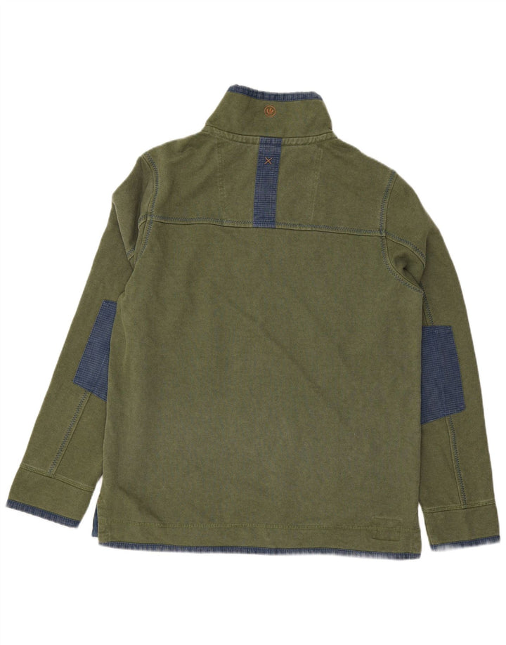 Fedt ansigt til mænd med lynlås-hals-sweatshirt Jumper Medium Grøn Colourblock Bomuld
