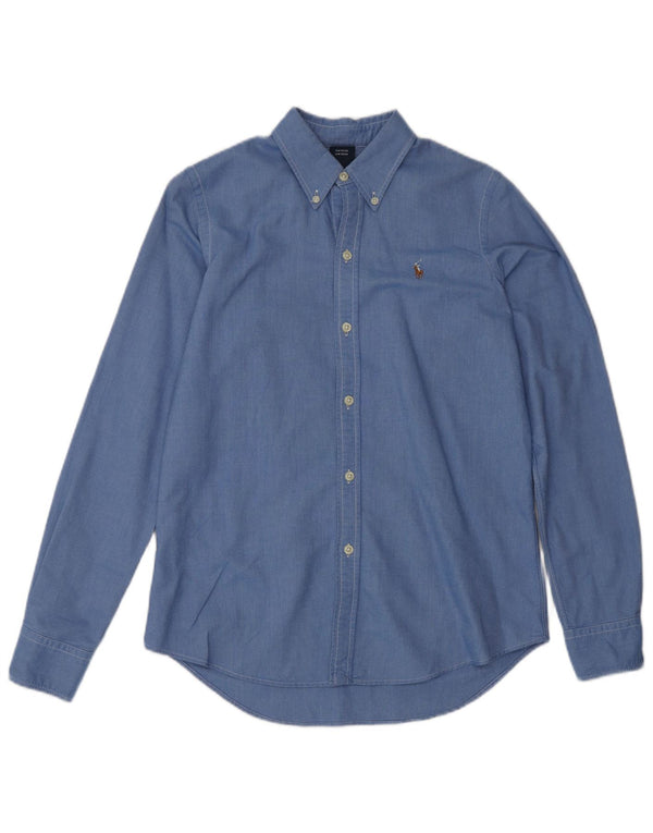 Ralph Lauren Dame Slim Fit skjorte US 6 Medium Blue Cotton