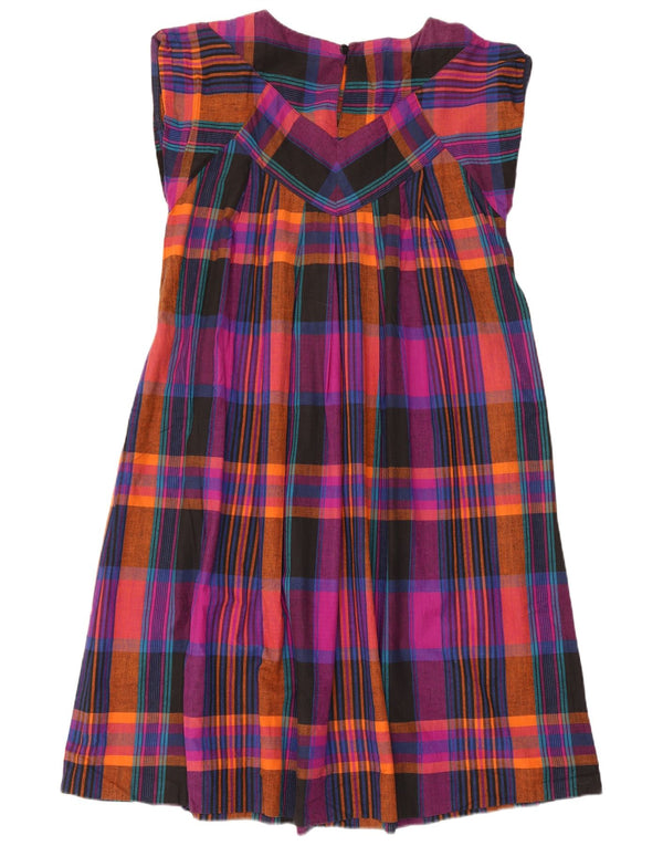 Vintage Womens Oversized Tent Dress EU 38 Medium Multicoloured Check Cotton