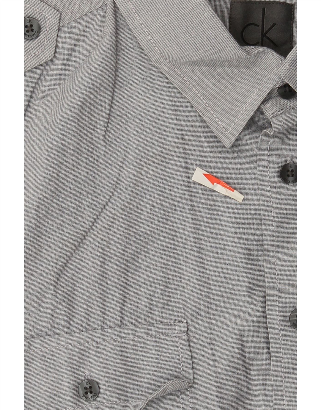 Calvin Klein Herre Kortærmet Military Shirt Medium Grey Bomuld