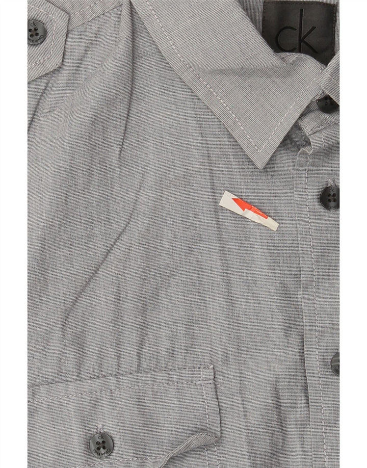 Calvin Klein Herre Kortærmet Military Shirt Medium Grey Bomuld