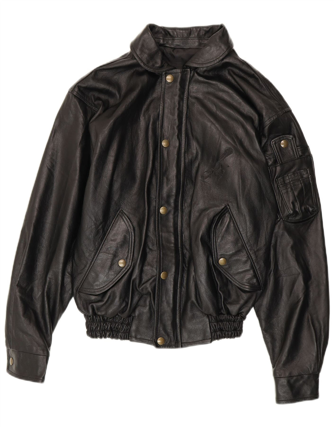 VINTAGE Herre læderjakke UK 36 Lille sort læder